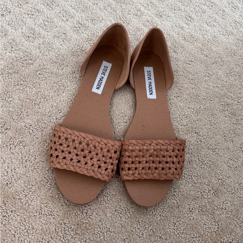 Steve Madden Tan Sandals with Woven Strap